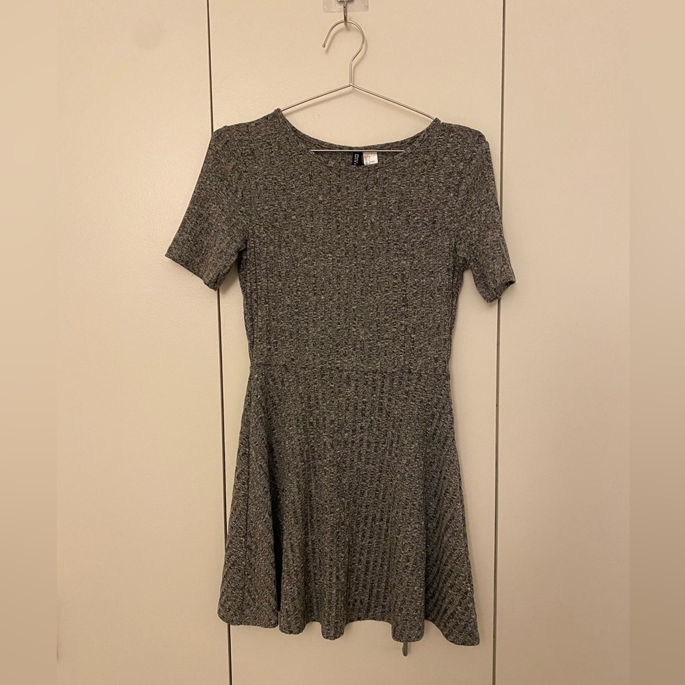 H&M Divided heathered gray flare dress